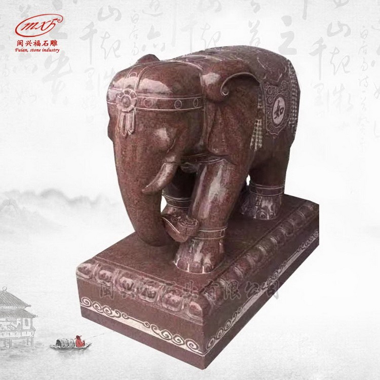 泉州印度红石雕大象